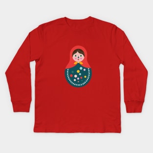 Colorful Christmas matryoshka Kids Long Sleeve T-Shirt